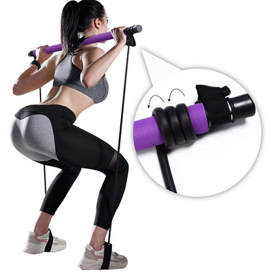 Portable Fitness Pilates Bar with Resistance Bands CuddleNest Enterprise