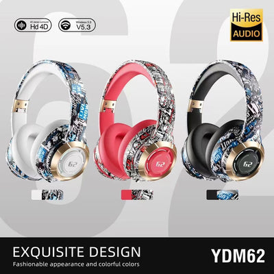 Bluetooth Headphone Head-mounted Skull Graffiti null