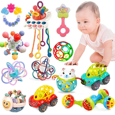 Newborn Sensory Rattle & Teether Baby Toy CuddleNest Enterprise