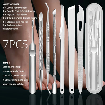 Stainless Steel Nail Care Kit: Precision Cuticle Remover & Trimmer Set - Includes Nail File & Cleaner - Perfect Gift for Women Revive