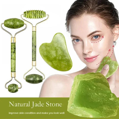 Jade Roller & Gua Sha Massage Tool Set CuddleNest Enterprise