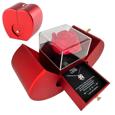 Red Apple Jewelry Box with Eternal Rose CuddleNest Enterprise